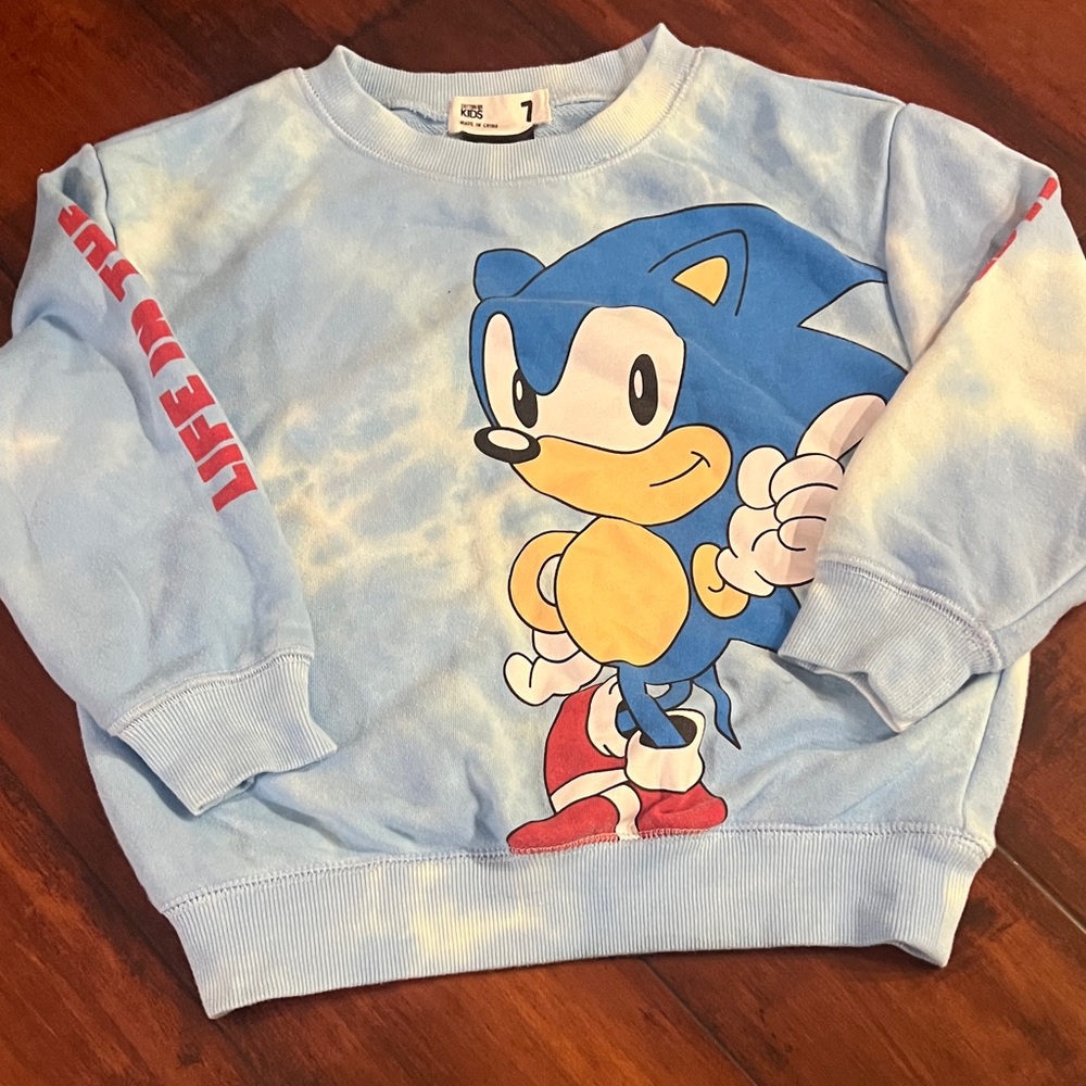 Kids Blue Sonic Graphic Sweatshirt